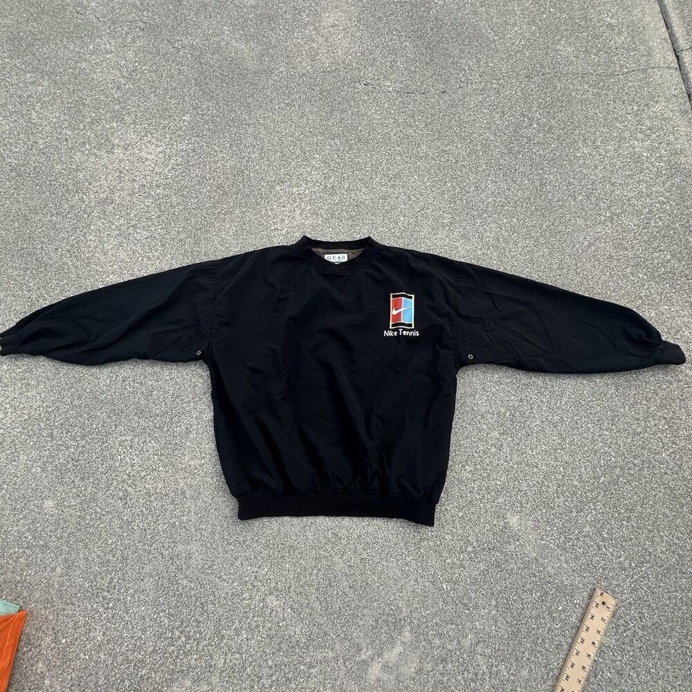 Gear For Sports Sweatshirt Mens XL Black Nylon Pullover Streetwear Y2K Tennis